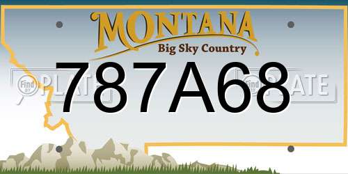 787A68 Montana License Plate