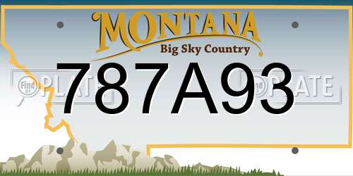 787A93 Montana License Plate