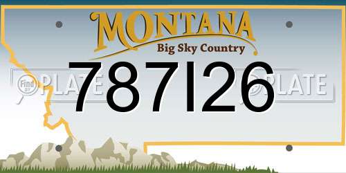 787I26 Montana License Plate