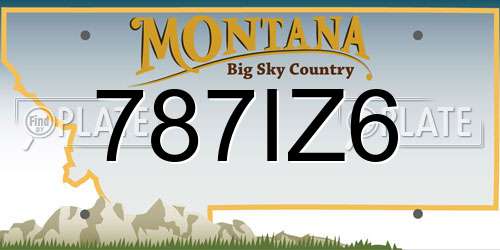 787IZ6 Montana License Plate