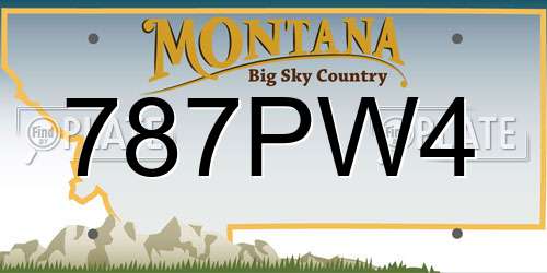 787PW4 Montana License Plate
