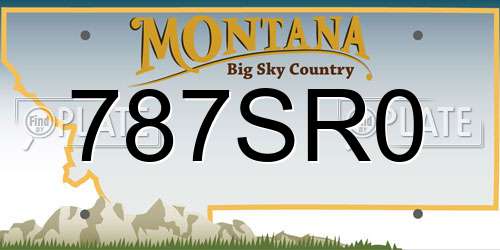 787SR0 Montana License Plate