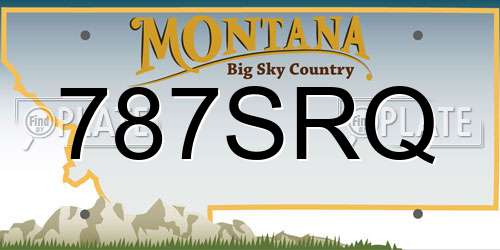 787SRQ Montana License Plate