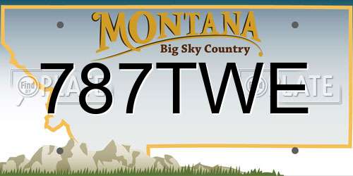 787TWE Montana License Plate