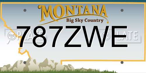 787ZWE Montana License Plate