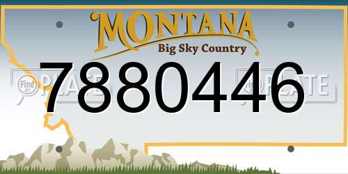 7880446 Montana License Plate