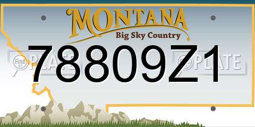 78809Z1 Montana License Plate
