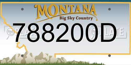 788200D Montana License Plate