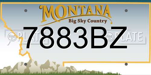 7883BZ Montana License Plate