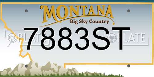 7883ST Montana License Plate