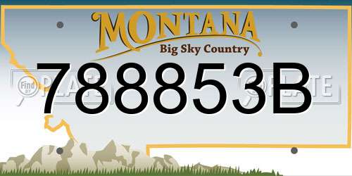788853B Montana License Plate