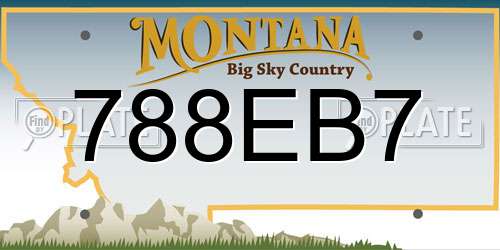 788EB7 Montana License Plate
