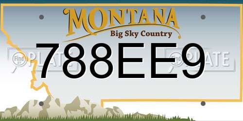 788EE9 Montana License Plate