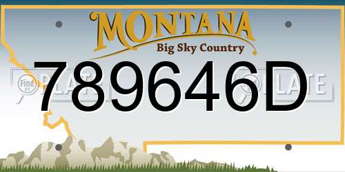 789646D Montana License Plate