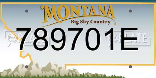 789701E Montana License Plate