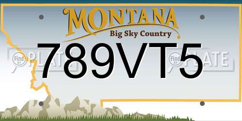 789VT5 Montana License Plate