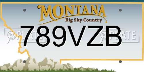 789VZB Montana License Plate