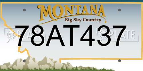 78AT437 Montana License Plate