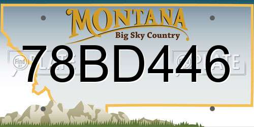 78BD446 Montana License Plate