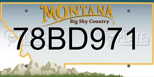 78BD971 Montana License Plate