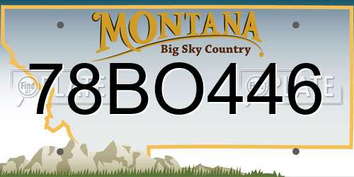 78BO446 Montana License Plate