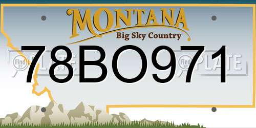 78BO971 Montana License Plate