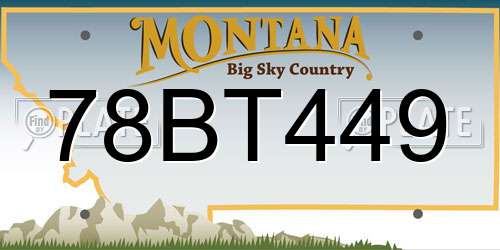 78BT449 Montana License Plate