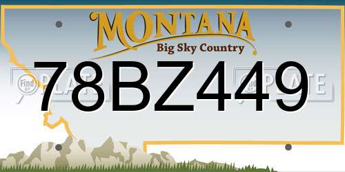 78BZ449 Montana License Plate