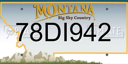 78DI942 Montana License Plate