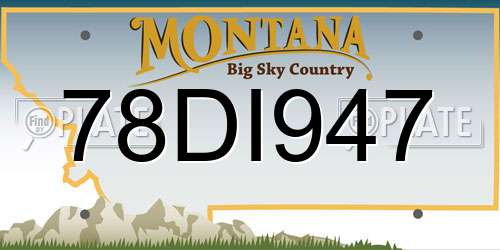 78DI947 Montana License Plate