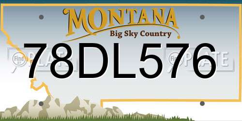 78DL576 Montana License Plate