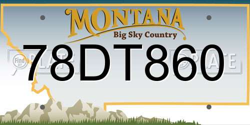 78DT860 Montana License Plate