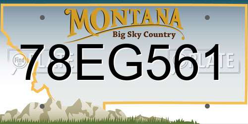 78EG561 Montana License Plate