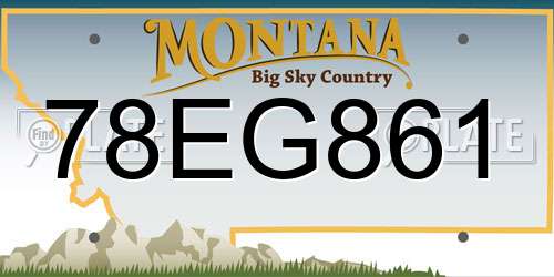 78EG861 Montana License Plate