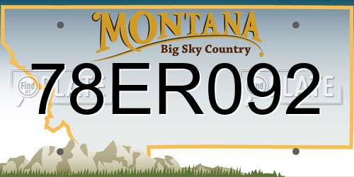78ER092 Montana License Plate