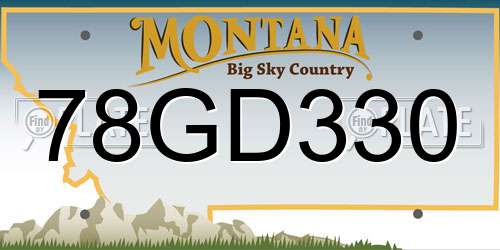 78GD330 Montana License Plate