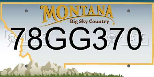 78GG370 Montana License Plate