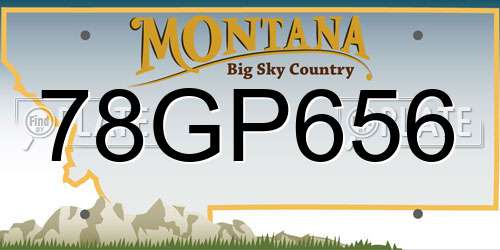 78GP656 Montana License Plate