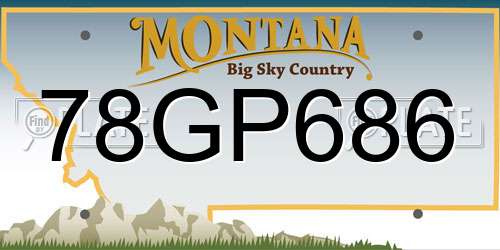 78GP686 Montana License Plate