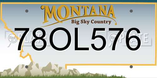 78OL576 Montana License Plate