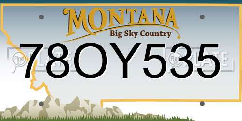 78OY535 Montana License Plate