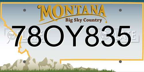 78OY835 Montana License Plate
