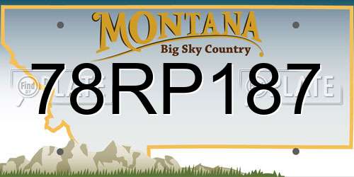78RP187 Montana License Plate