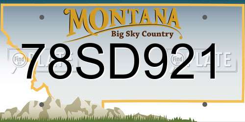 78SD921 Montana License Plate