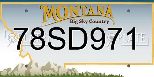 78SD971 Montana License Plate