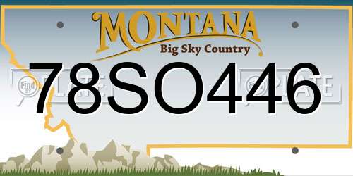 78SO446 Montana License Plate