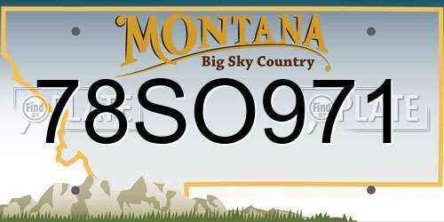 78SO971 Montana License Plate