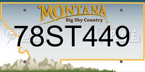 78ST449 Montana License Plate