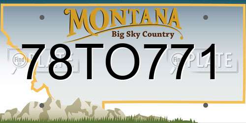 78TO771 Montana License Plate