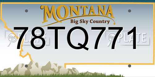 78TQ771 Montana License Plate